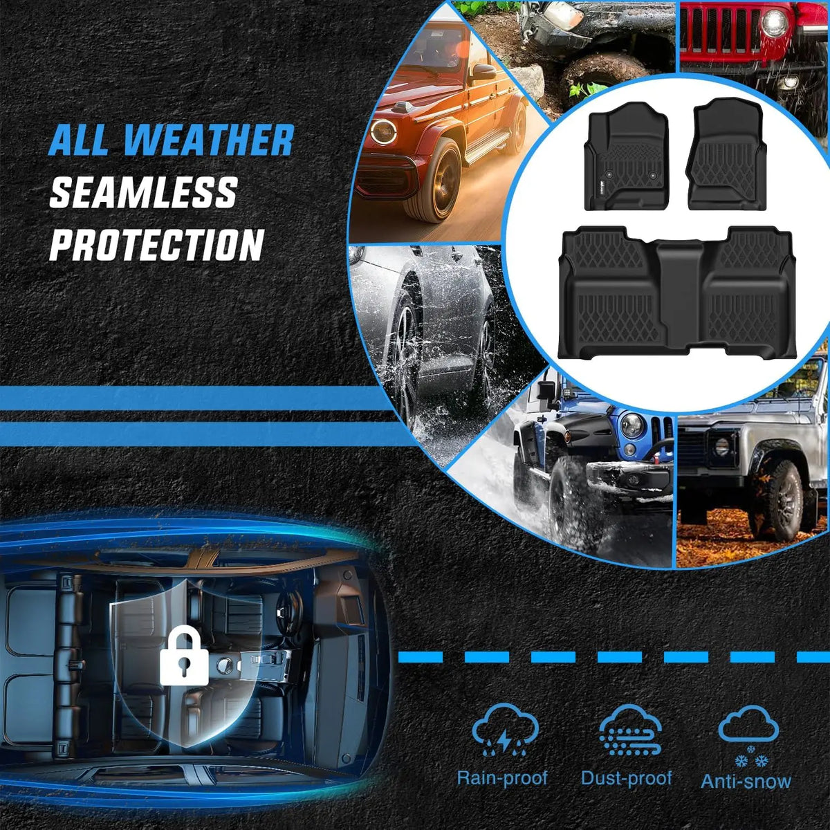 Nilight Floor Mats for Chevy Silverado GMC Sierra 1500 Crew Cab 2014-2018, Chevrolet Silverado Sierra 2500HD 3500HD 2015 2016 2017 2018 2019 All Weather Custom Fit Heavy Duty Floor Liners Vue