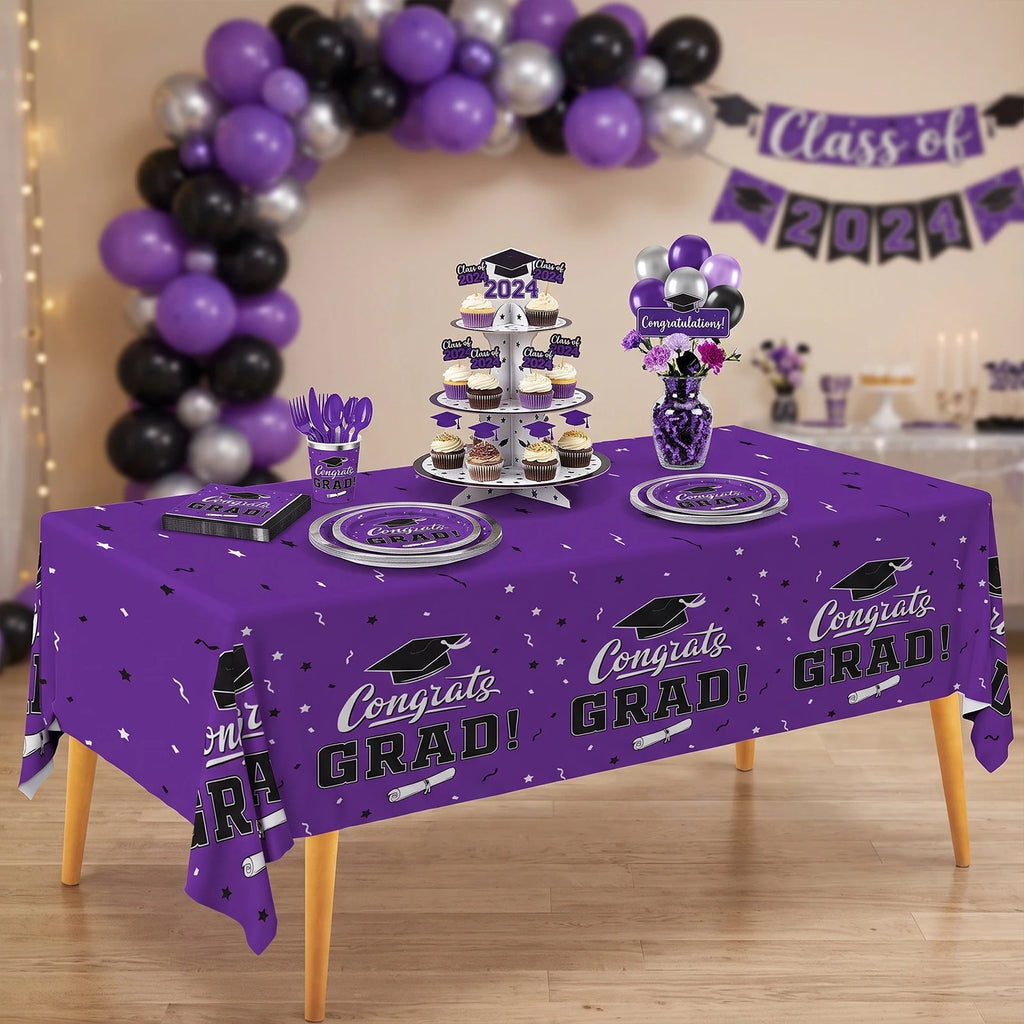 Congrats Grad Tablecloths 3-Pack | Waterproof Party Table Covers Graduation Tablecloth Vue