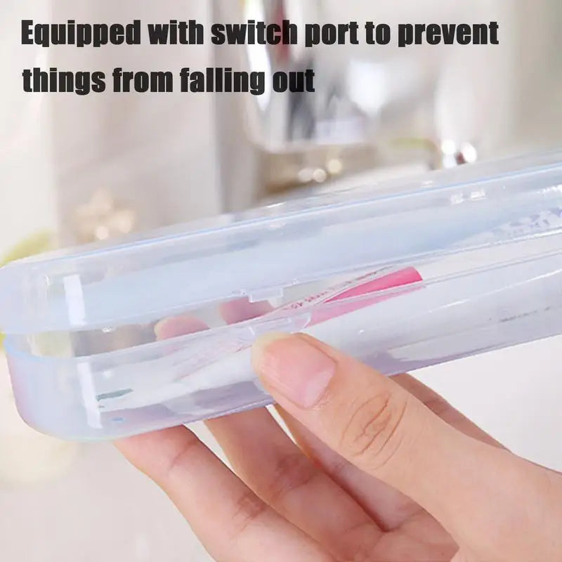 1pc Travel Toothbrush Case Portable Toothbrush Holder Leakproof Toothbrush Storage Box Travel Home Organizer for Travel Camping Vue