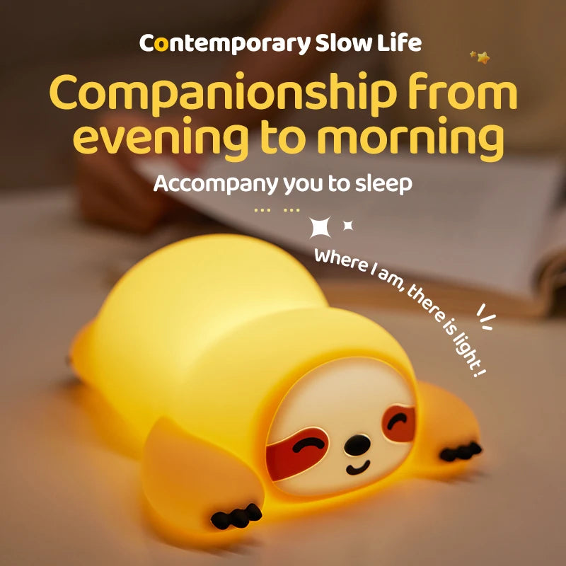 Cute Animal Led Night Light Bedroom Bedside Table Lamp for Nursery Toddler Kids Toy Birthday Gifs Silicone Rechargeable Portable Vue