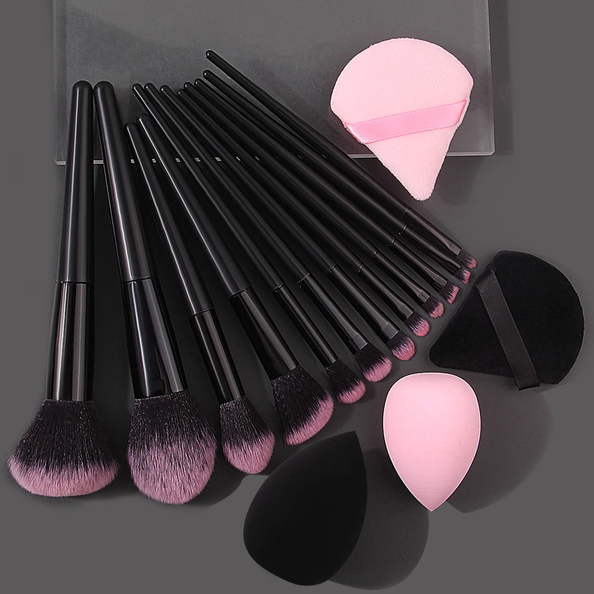 Hot-Selling 12/16PC Multi-Purpose Makeup Brush Set Featuring Ultra-Soft Makeup Powder Pads and Sponge Makeup Eggs with All Tools Vue