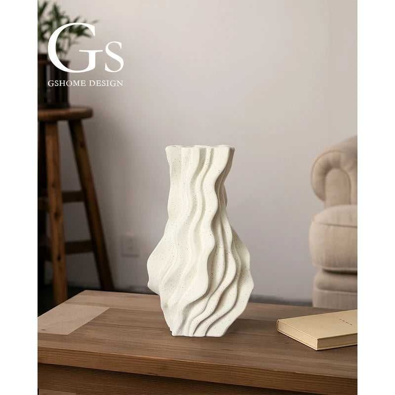 Ceramic Minimalist Flower Vase Luxury Wabi Sabi Design For Entryway Living Room TV Console Centerpiece Home Decor For Women Gift Vue