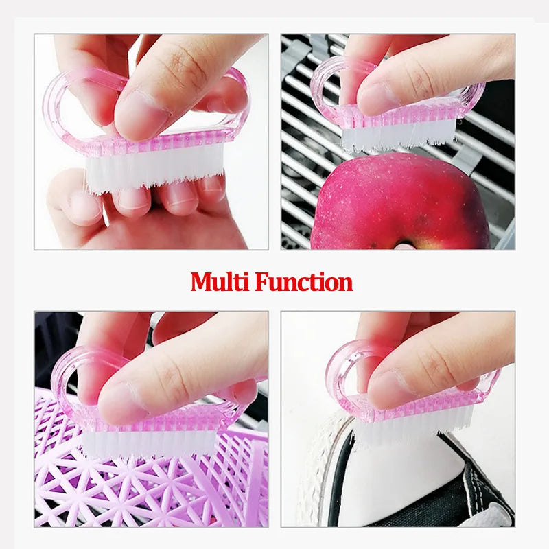 5Pcs Acrylic Nail Brush Nail Art Manicure Soft Dust Plastic Cleaning Nail Brushes File Tools Set Vue