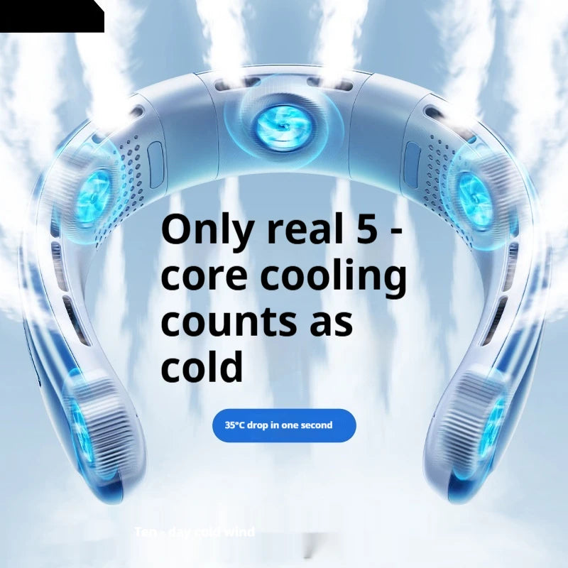 Portable Neck Fan Rechargeable Fan Mini 3-Speeds Large Wind Outdoor Silent Electric Ventilador for Home Camping Outdoor Vue