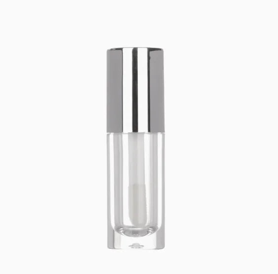 Wholesale Lip Gloss Tube Packaging 6ml With Wand Liquid Lipstick Containers Empty Custom Name Pink Lipgloss Bottle 50pcs Vue Silver