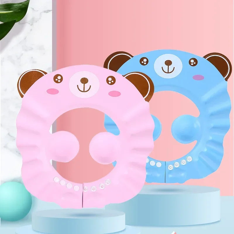 vvocci Shower Baby Soft Cap Adjustable Hair Wash Hat Bathing for Kids Ear Protection Safe Children Shampoo Protect Head Cover Vue