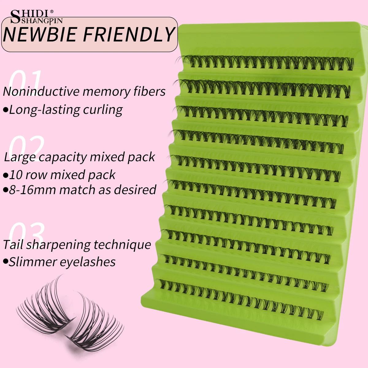 200 Cluster EyeLashes Extensions with Tool 10 Row DIY Eyelashes Kit Premade Volume 20D/50D Fake Eyelashes Makeup Faux Clis Vue