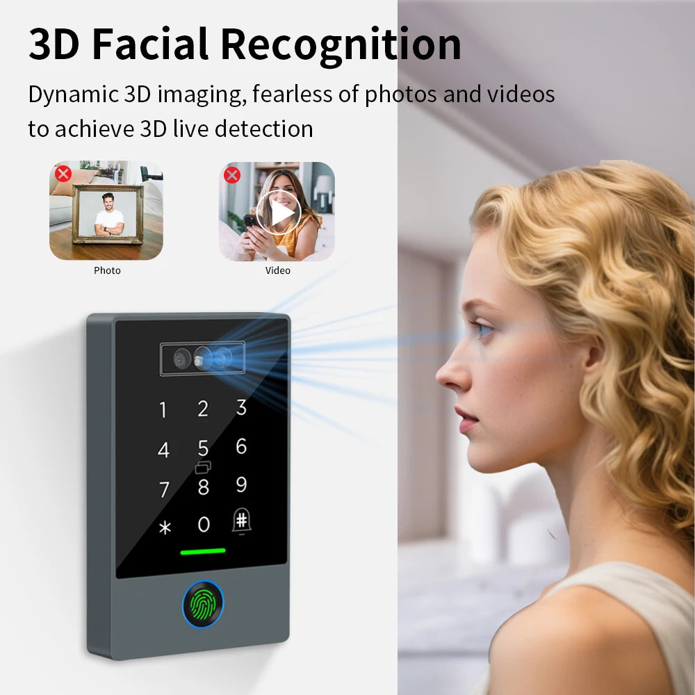 TTLOCK Home Security Visual Intercom Face Recognition Fingerprint WiFi Intelligent 13.5Hz Waterproof IP67 Access Control Vue