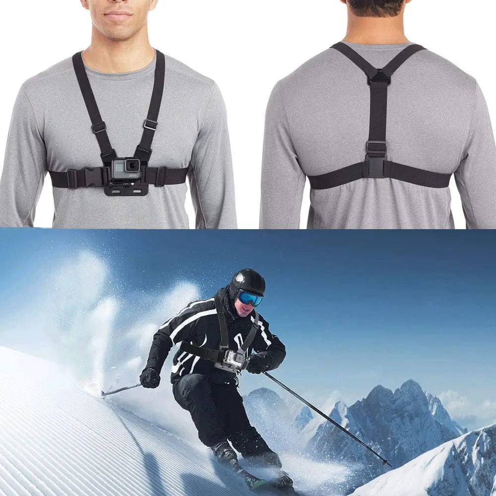 Chest Strap Mount Belt for Gopro Hero 12 11 10 9 8 7 6 Insta360 R X2 DJI OSMO Action Camera Harness for Go Pro Accessories Vue
