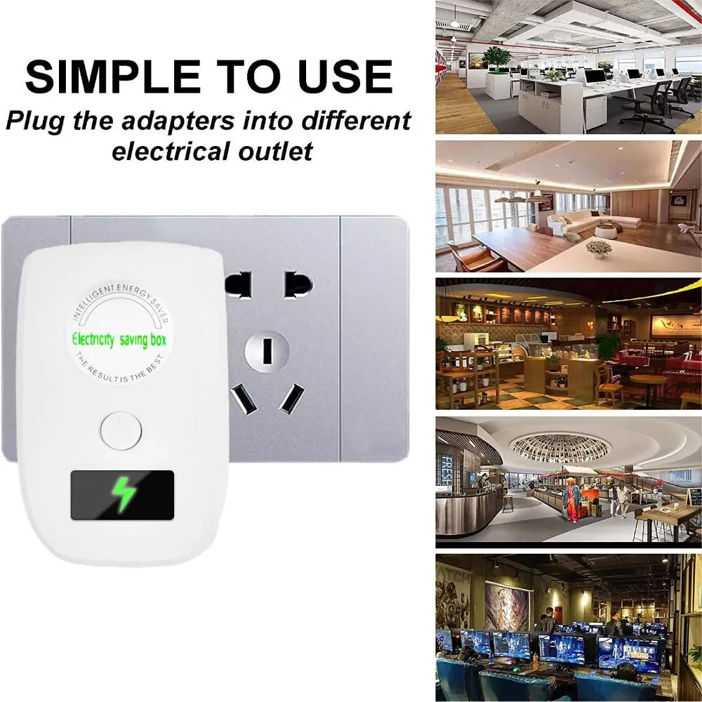 US/EU/UK Adapter Electricity Saving Box Power Save Stable Performance Electric Energy Saver Saver Cost Reducing Smart Vue