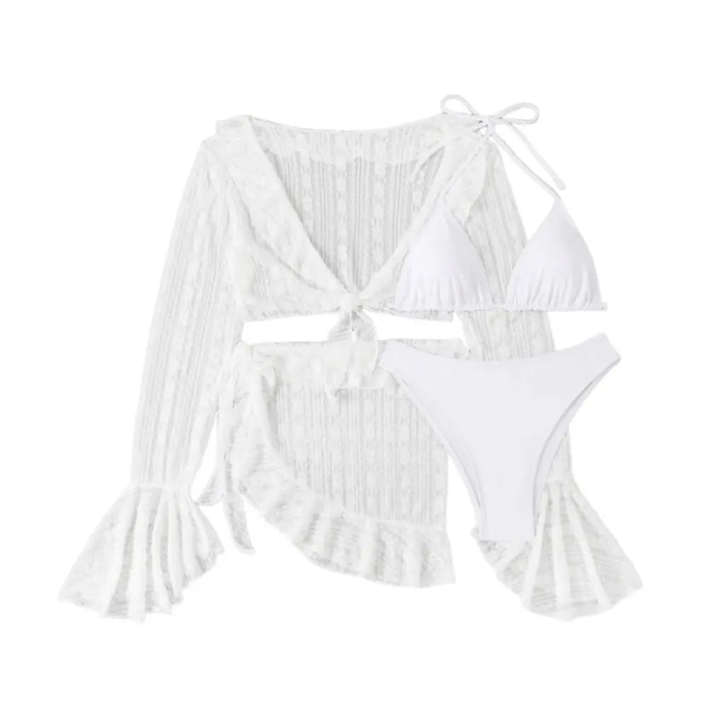 Fashion Summer Women Swimsuit Long-sleeve Casual Bikini Vacation Vue
