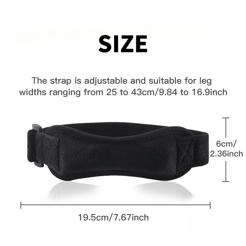 1 Piece Knee Patellar Tendon Knee Support Strape Brace Adjustable Shock Absorption Compression Knee Pad Sleeve for Basketball Vue