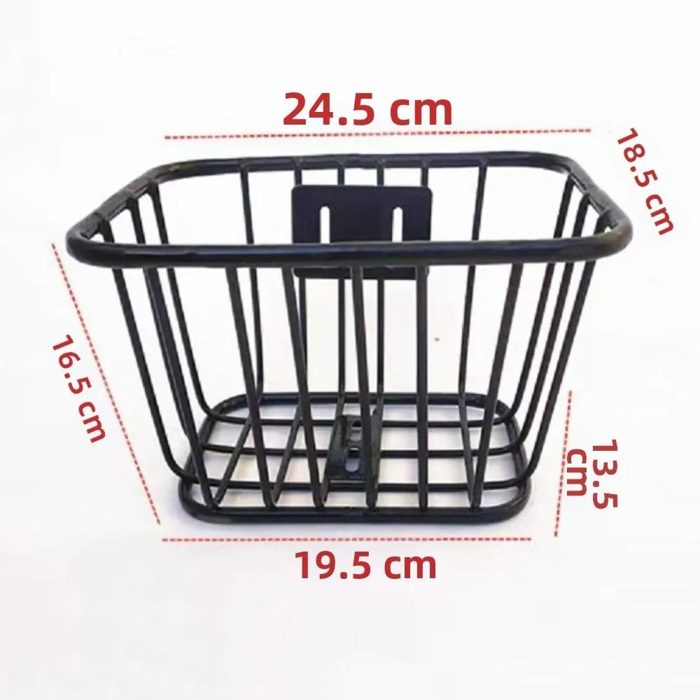 Easy Install Bicycle Rear Basket Metal Adjustable Bike Black Fixed Vue