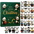 Panda Christmas Countdown Calendar - 24 Days Flat Panda Ornament Advent Calendar for Wall, Desk, Tree, Gift for Kids, Teens Vue Green L