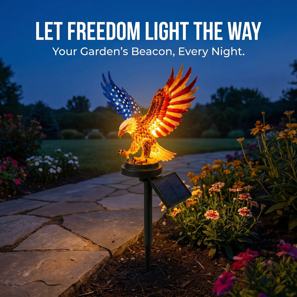 Solar Bald Eagle Stake Light | Patriotic Garden Decor Solar Garden Stake Light Vue