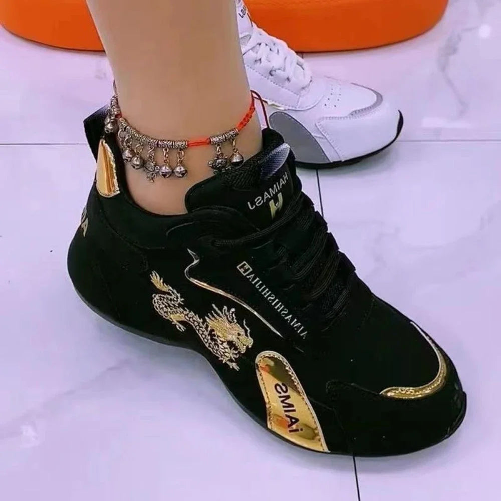 Women's Waterproof Platform Sneakers – Lightweight Non-Slip Platform Sneakers Vue Gold 39 China Mainland