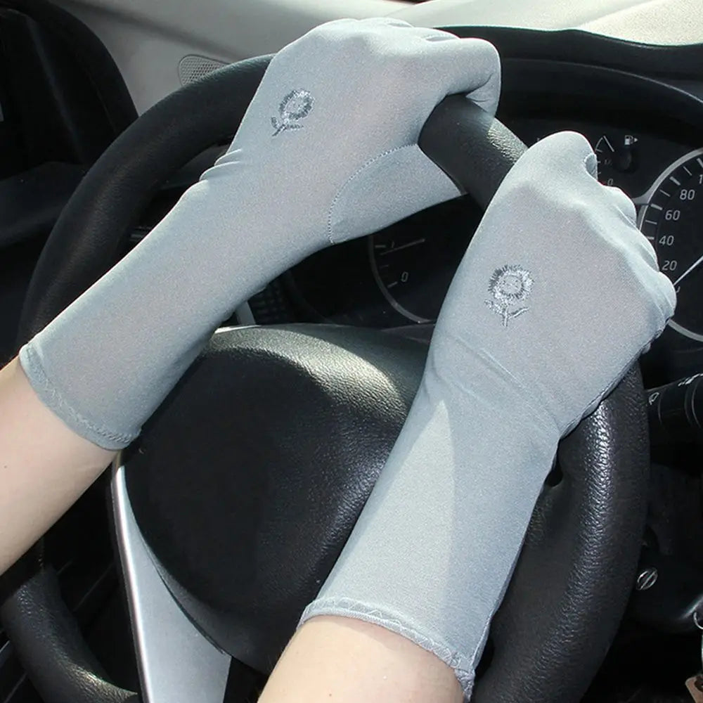 Summer Spring Slip Resistant Thin Driving Gloves Etiquette Anti UV