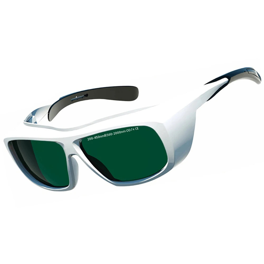 OD7+ Laser Safety Glasses Goggles IPL Laser Hair Removal Treatment Cosmetology Operator Lab Work Industrials Eye Protection Vue 312 White frame