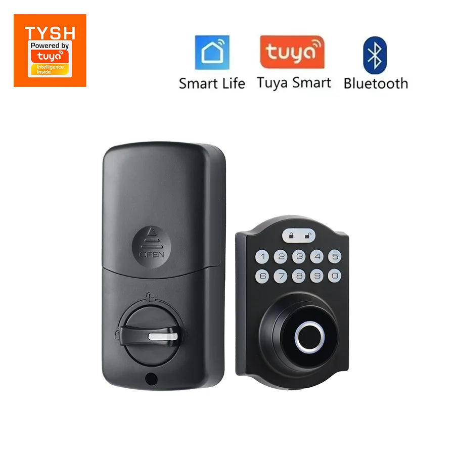 TYSH Smart Door Lock Tuya Keyless Entry Door Lock Anti-theft Security Digital Electronic Locks Door Vue Tuya Bluetooth China Mainland