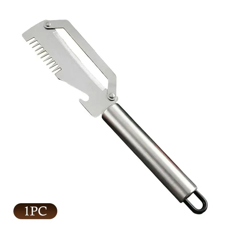 1PC Multi Functional Stainless Steel Scallion Peeling Knife Durable Kitchen Handle Tool for Home Vegetable and Food Prep Vue 1PC