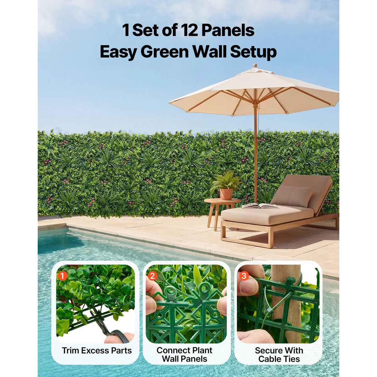 Artificial Plant Wall Greenery Panels – Hedge Backdrop & Fence Artificial Hedge Panel Vue