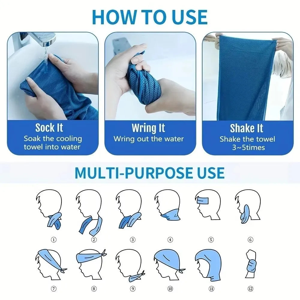 Breathable Cooling Towel Quick Drying Lightweight Ice Wipes Ultra Vue