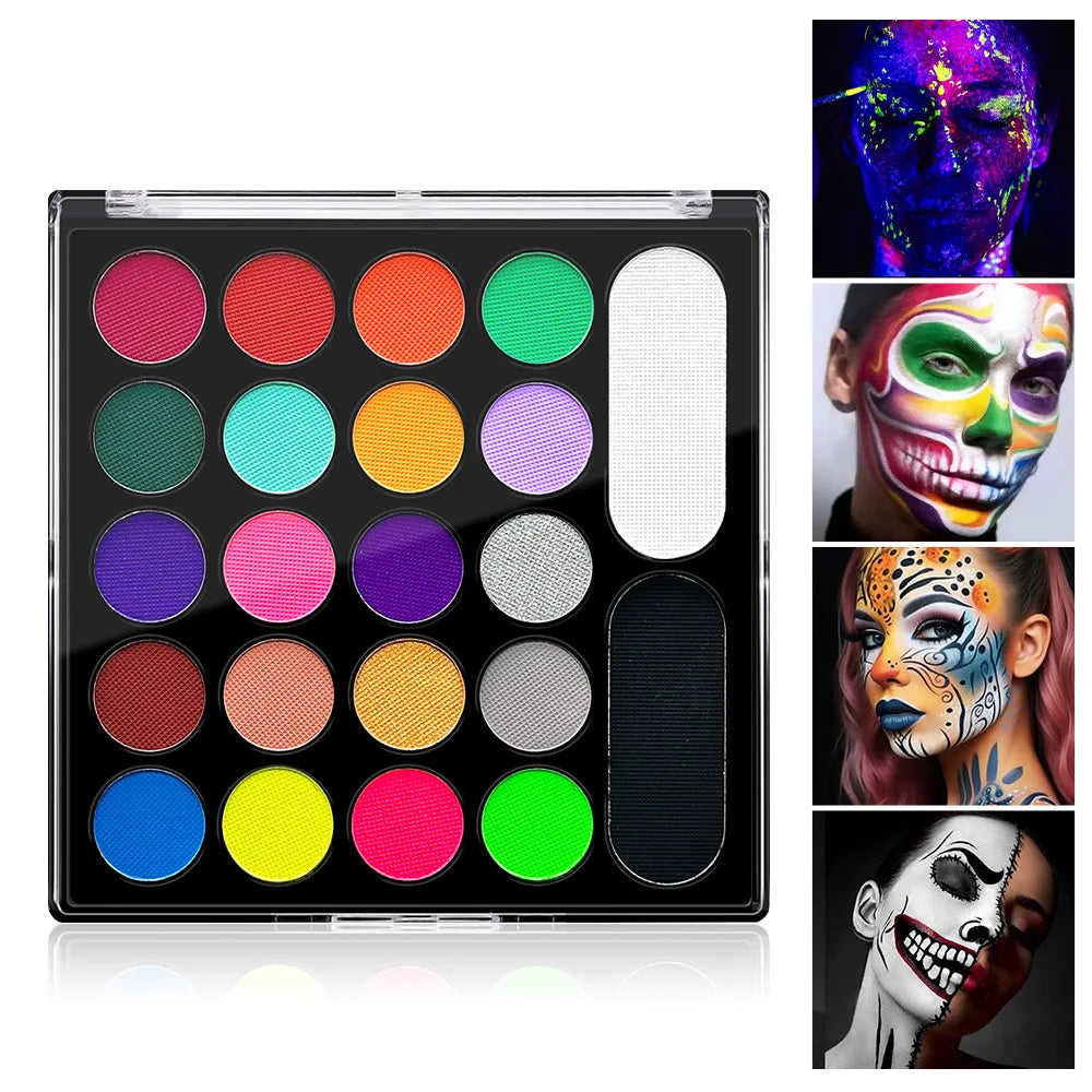 22 Color Face Body Painting Kit for Kids Adults Face Paint Makeup Palette Halloween Carnival Artist Cosplay Art Party Vue