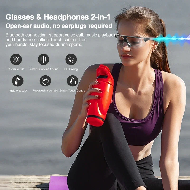 Smart Glasses Ai Bluetooth Calling Listening, Recording Transcription Translation Goggles Vue