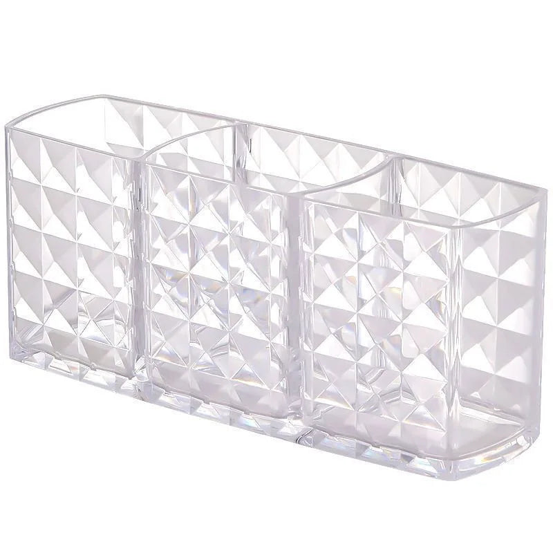 3 Slots Makeup Brush Holder Makeup Organizer Cosmetic Storage Box Lipstick Eyebrow Pencil Display Stand Acrylic Transparent Box Vue