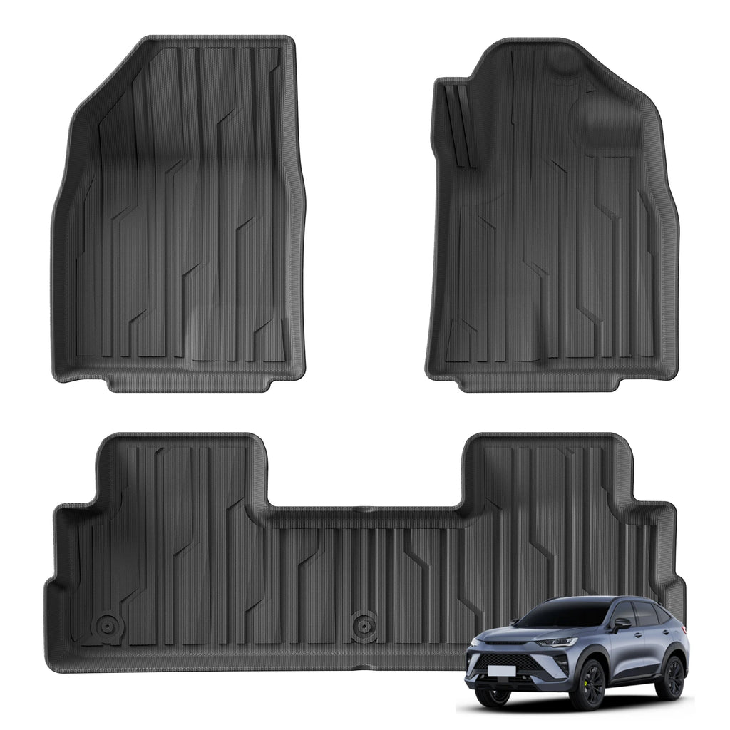 Smabee Right Drive for GWM Haval H6 HEV 2023 2024 (Rear Floor No Middle Tunnel) TPE Car All-weather Floor Mats Accessoreis Vue h6 Flat rear floor Right Hand Drive