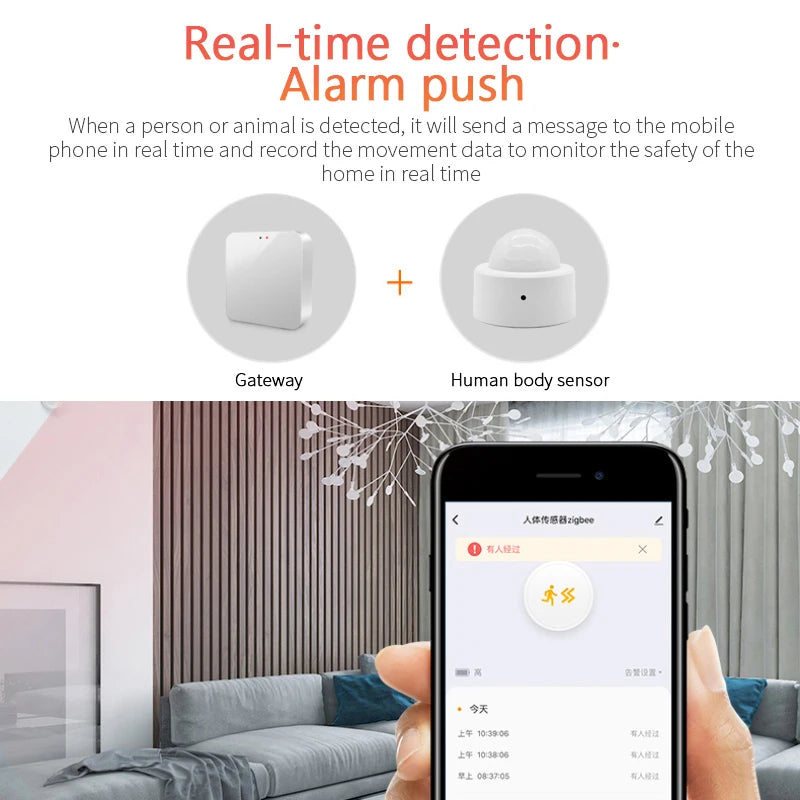 TYSH Tuya Zigbee Human Motion Sensor Smart Home PIR Motion Sensor Detector Security Smart Life Works With Alexa Google Home Vue