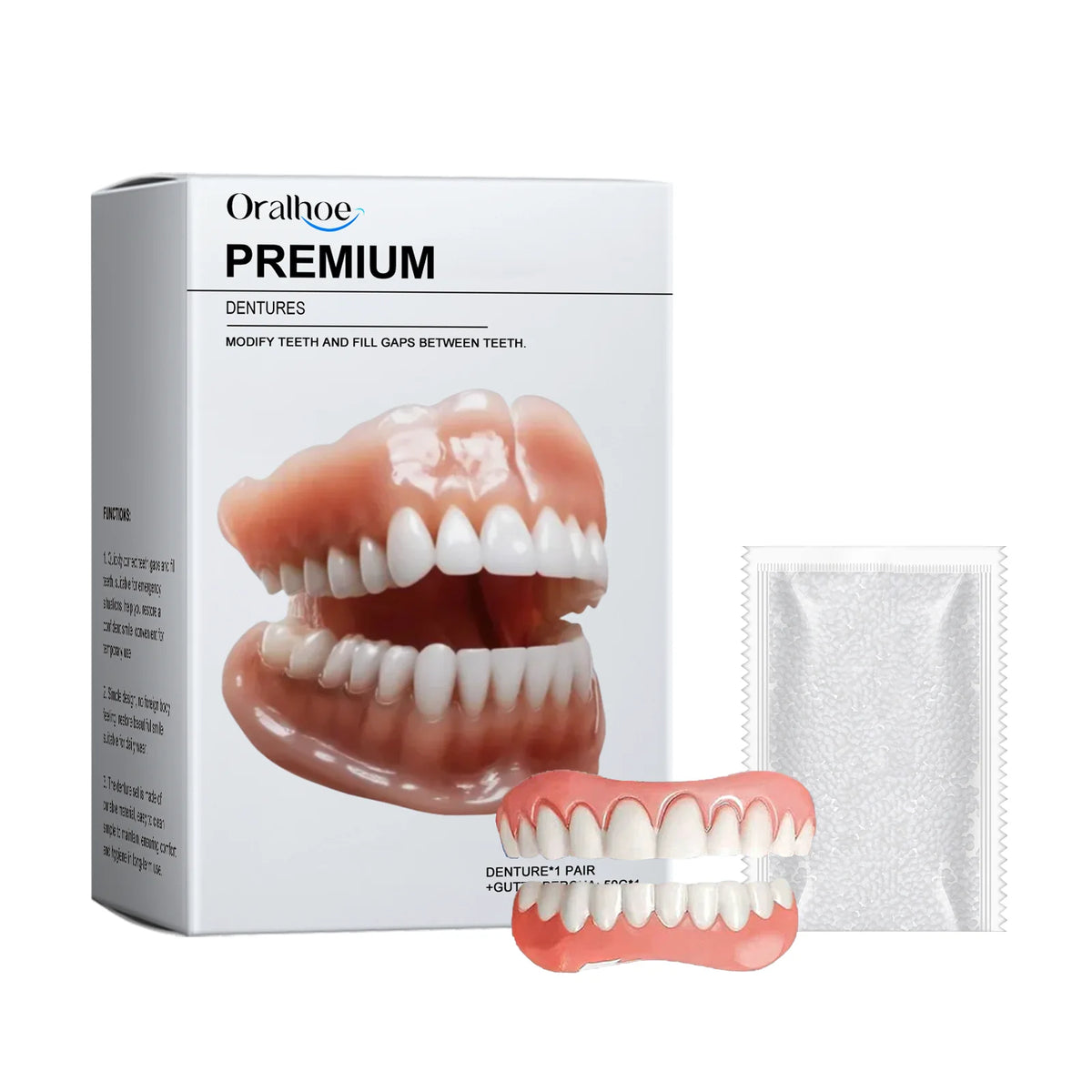 Denture Set - enhances smile aesthetics, made of comfortable material, dentures for a natural smile Vue 1set boxed