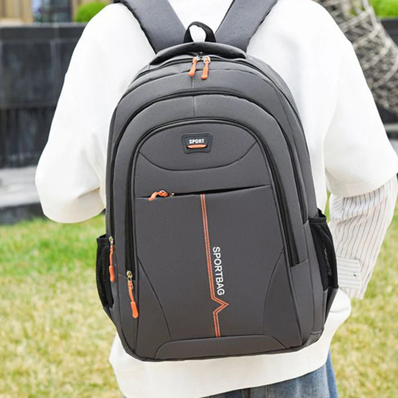 Functional Multi-pocket Backpack Secure Zip Closure Nylon Daypack