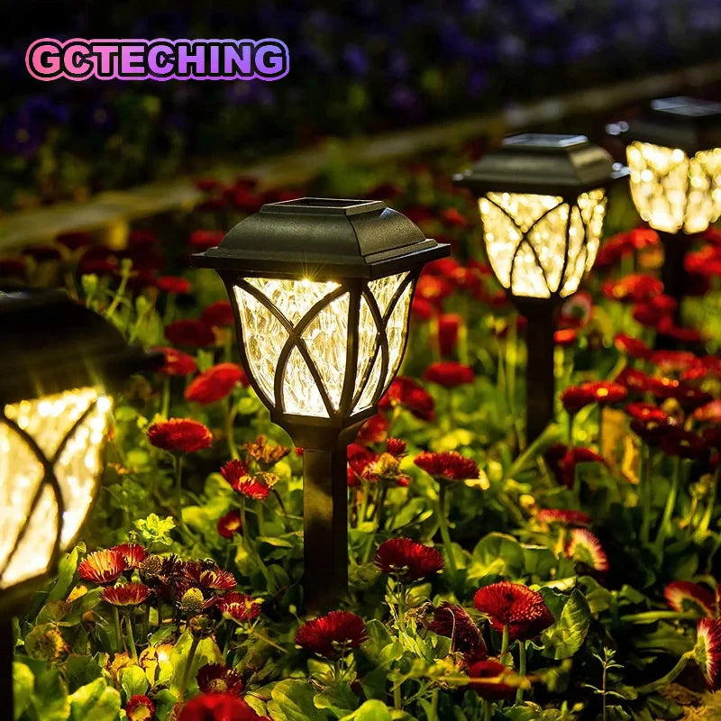 Led Solar Lawn Lights Outdoor Lamp Waterproof Warm Light Garden Courtyard for Walkway Path Villa Landscape Lights Vue
