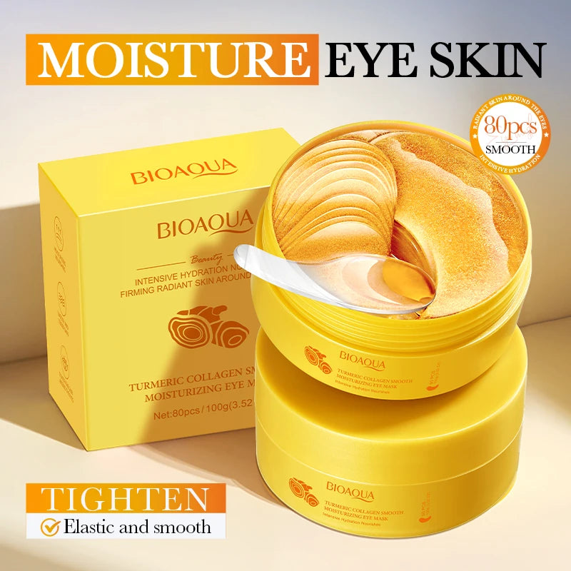 Turmeric Collagen Eye Mask. Contains Curcumin, Which Moisturizes the Skin Around the Eyes. Makes Skin Smooth and Shiny. Vue