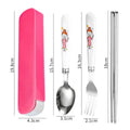 〔CC11〕Stainless Steel Chopsticks Spoons Three Piece Portable Cutlery Set Student Travel Cutlery Spoons Chopsticks Forks Vue A4