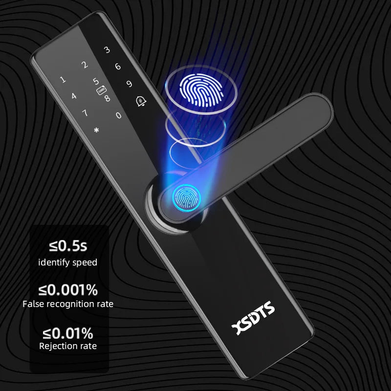 TTLock App Bluetooth Work With Google Home Aleax Security Digital Fingerprint Password Electronic Smart Lock For Home Vue