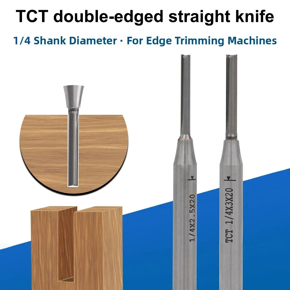 TCT Double-Edged Router Bit | CNC Woodworking Straight Blade Router Bit Vue