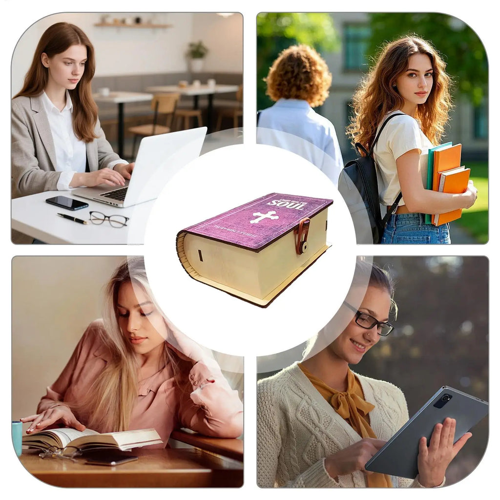 Bible Verse Cards Box Daily Inspiration Scripture Prayer Organization Storage Wooden Box Portable Household Organization Case Vue