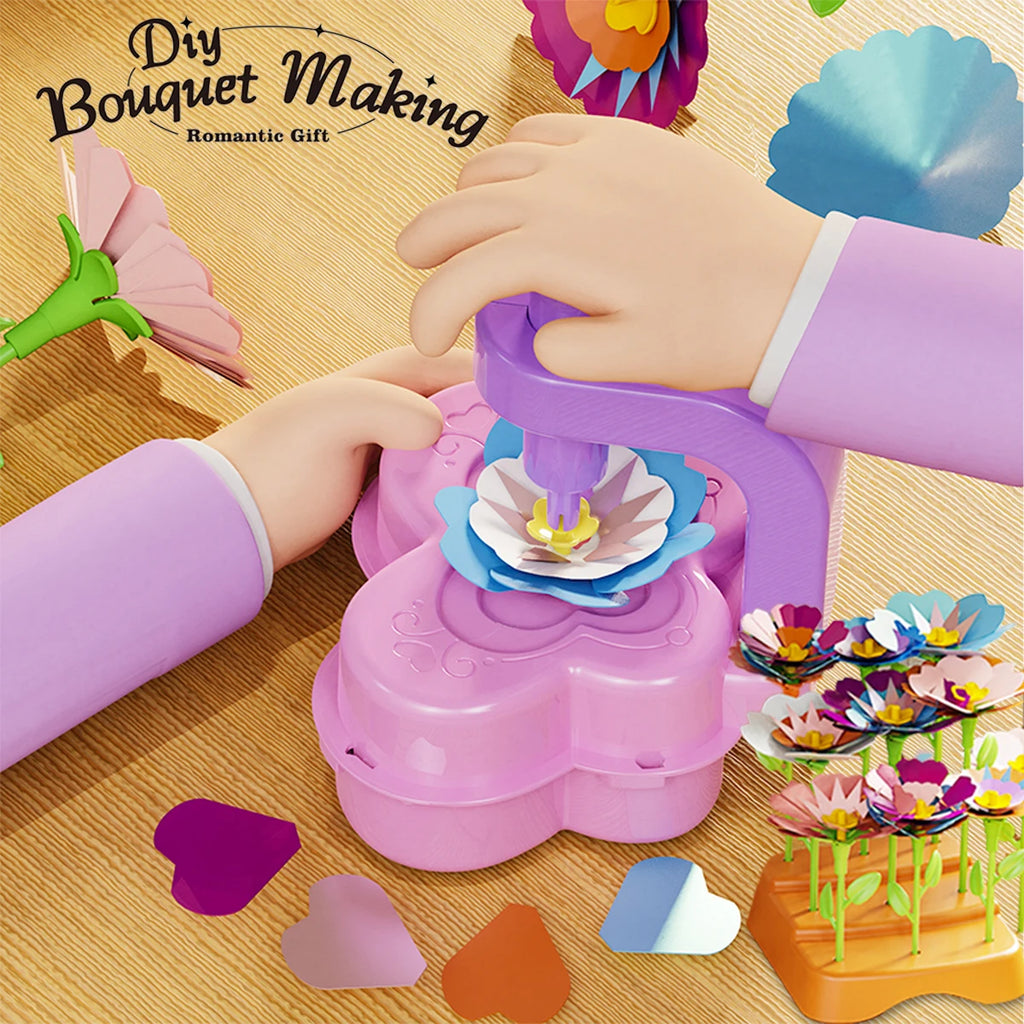 DIY Fabric Flower Bouquets Toys, Flower Bouquets Toy for Girls DIY Flower Make Making Craft Kit Educational Kids Gifts Vue