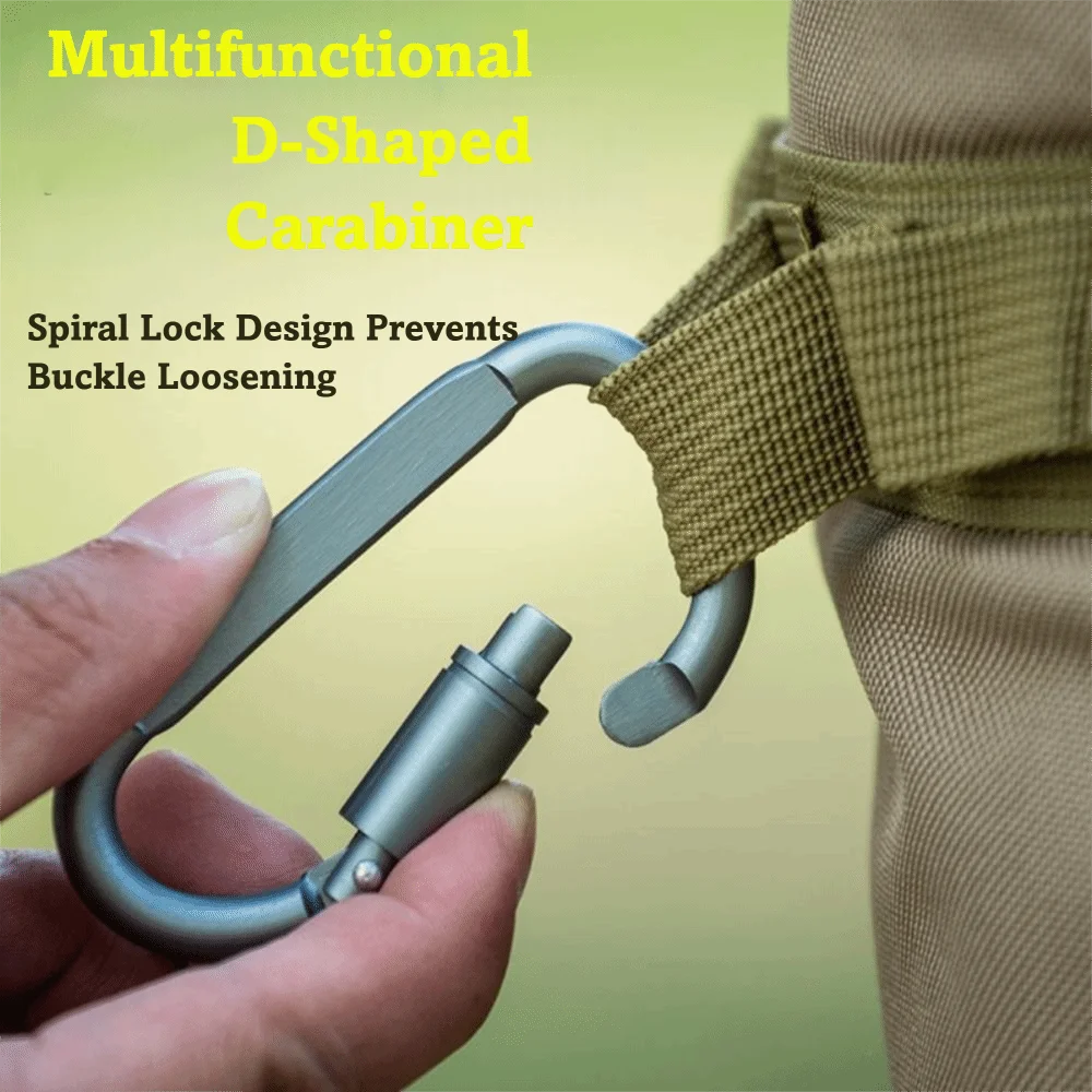 6 Set Aluminum Alloy Carabiner Keychain Heavy Duty D-ring Snap Clip Bold Lock Climbing Tools For Unisex Outdoor Travel Tool Vue