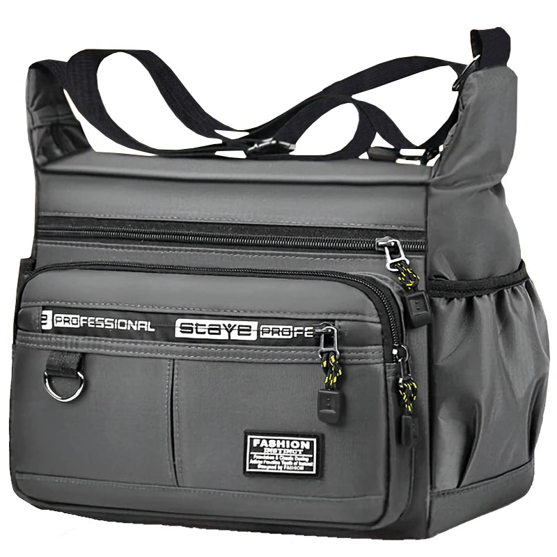Men's Cross-body Bag Multi-layered Pockets Adjustable Shoulder Strap