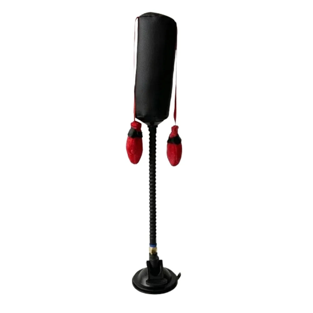 Suction Cup Cat Boxing Toy Scratch Trainer Bite Resistant Interactive Cat Toy Scratch Resistant Self-standing Cat Boxing Game Vue Black