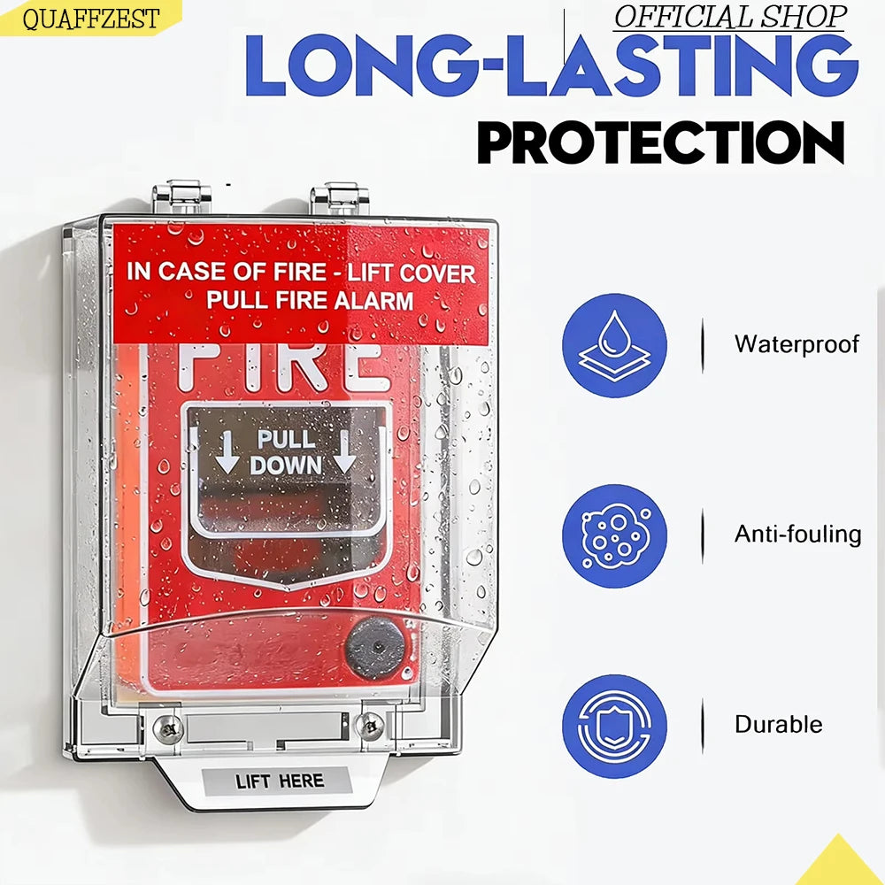 Fire Emergency Switch Protective Cover Manual Fire Alarm Rainproof Cover Transparent Manual Emergency Button Housing Vue Default Title