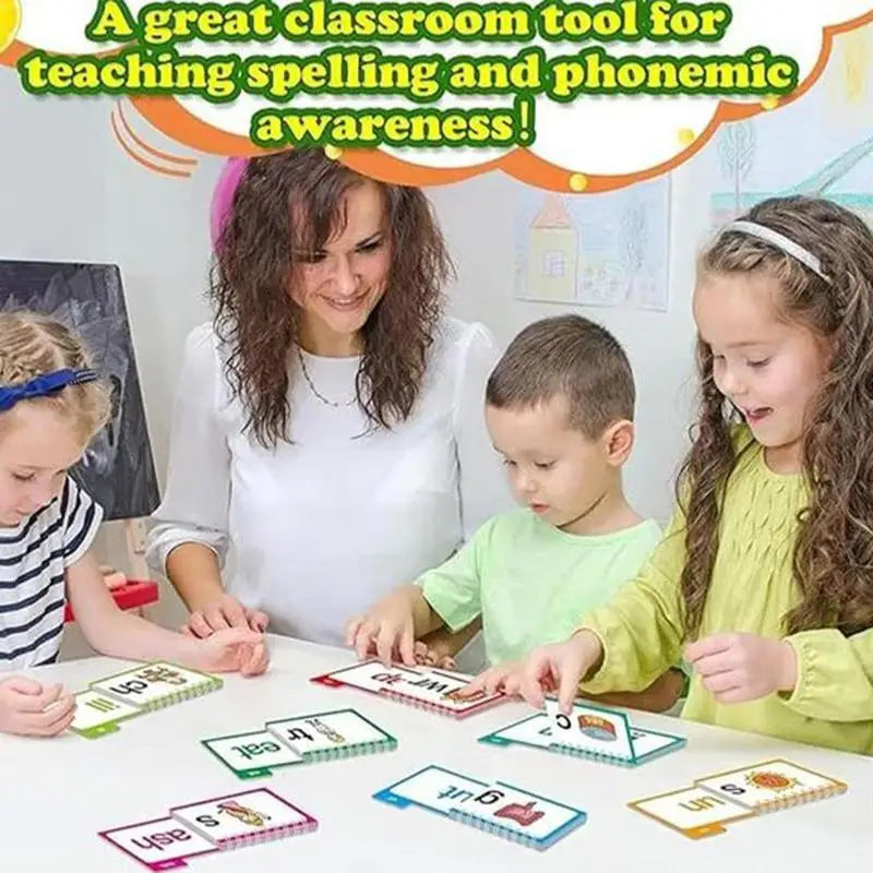 30 Read & Rhyme Flip Books – Word Family Flash Cards Set Phonics Flip Book Set Vue