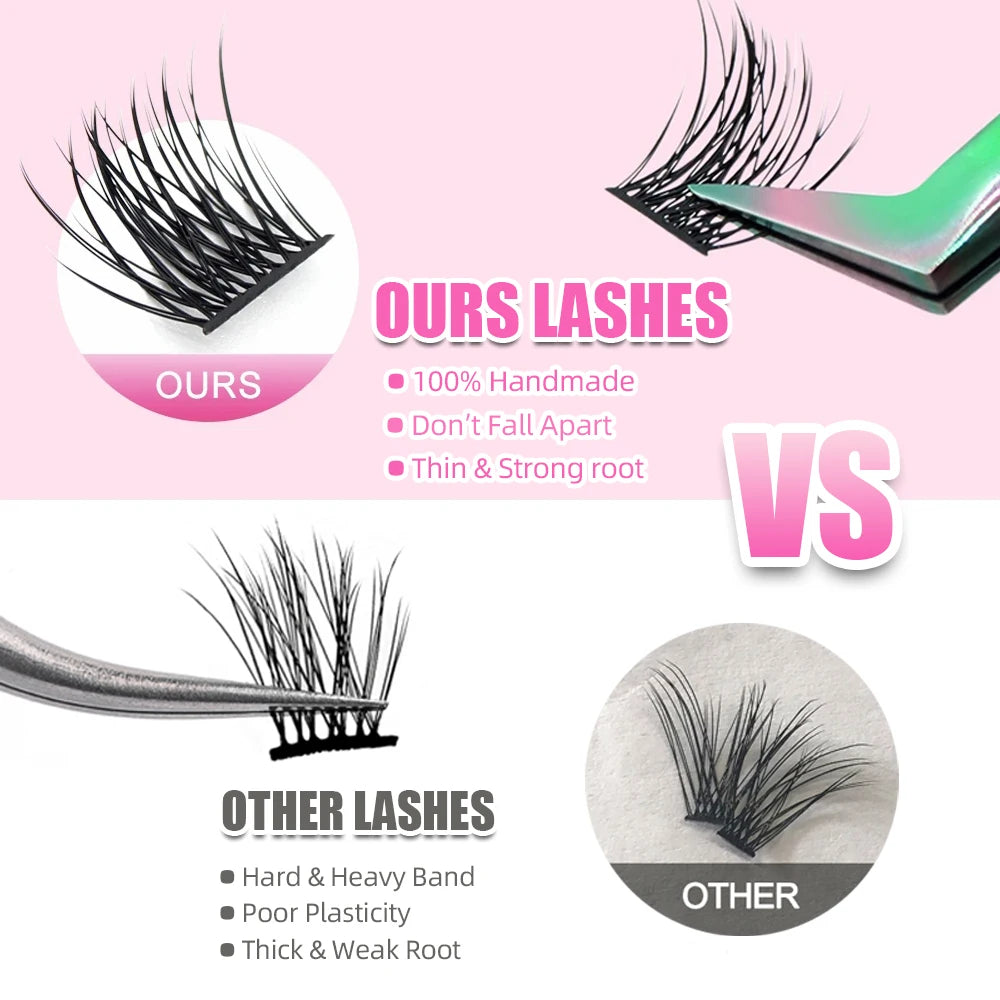 DIY 144 Cluster Lashes YUANZHIJIE Free Ship Segmented Beam Natural C/D Curl Individual Mink Eyelashes Makeup Supplies at Home Vue