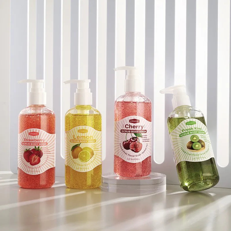 280ml Deep Exfoliating, Cleansing, and Moisturizing Skin Scrub Shower Gel, Deeply Cleanses the Body and Gently Removes Dead Skin Cells Vue