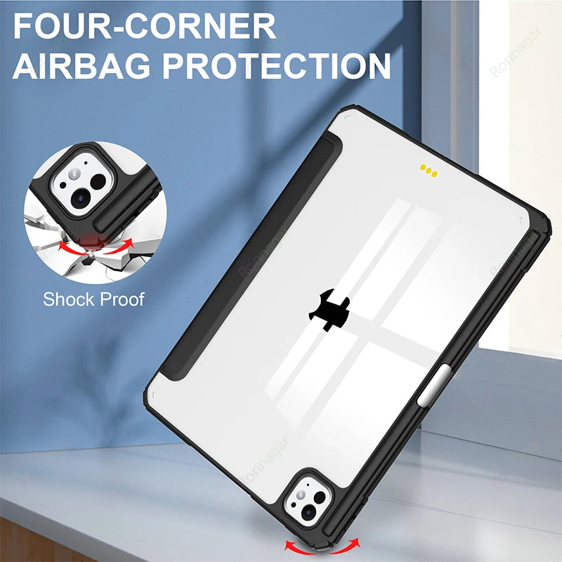 Ronnagar Smart iPad Case – Air Pro 10th–12th Gen M2–M5 Tablet Folio Case Vue