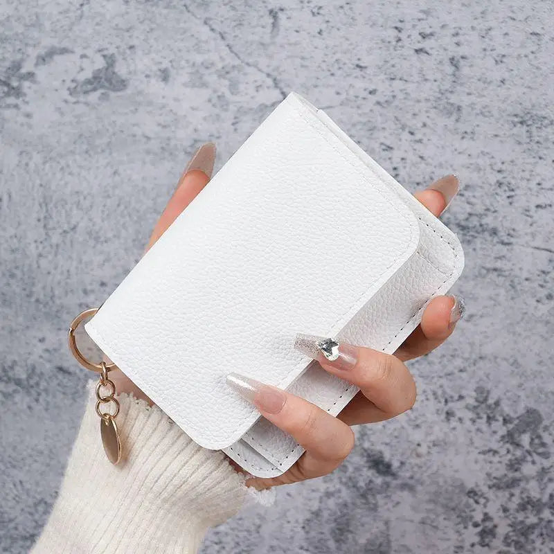 Korean Version Women's Coin Purse Short Fashion Multifunctional Vue White