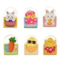 6pcs Cartoon Easter Bunny Candy Boxes with Handle Egg Rabbit Carrot Basket Gift Box DIY Box Handmade Easter Paper Boxes Vue 6Pcs 13.3 x 10 x 8 cm